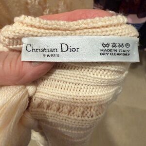 Christian Dior Paris Cream Knit Scarf